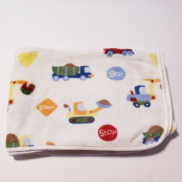 Circo Blanket white cars trucks construction plush soft Target - Picture 1 of 4